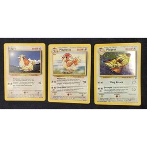 Pokemon Pidgey Pidgeotto‎ Pidgeot Set Holo Cards